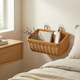 Wall Hanging Rattan Storage Basket – Hand Woven Kitchen, Bathroom and Bedroom Decor
