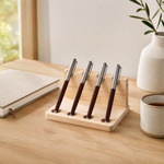 Wooden Pen Stand Desk Organizer – Minimalist Office Storage for Pens and Stylus