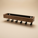 Floating Shelf with 6 Hooks – Wall Mounted Key Holder Rustic Wood Home Organizer