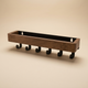 Floating Shelf with 6 Hooks – Wall Mounted Key Holder Rustic Wood Home Organizer