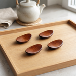 Wooden Chopstick Rest Set – Bamboo Utensil Holder Japanese Table Decor, Set of 5