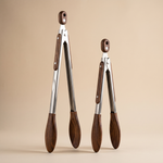 Wooden Cooking Tongs – Locking Stainless Steel BBQ Tongs Wood Handle Grilling Salad Serving