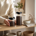 Airtight Glass Coffee Storage Jar – Vacuum Pump Canister for Beans Tea Spices