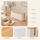 Cable Management Box with Bamboo Lid – Cord Organizer for Desk Power Strip and TV Wires