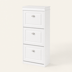 Shoe Cabinet with 3 Flip Drawers – Slim Entryway Storage Rack, White Grey Black