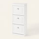 Shoe Cabinet with 3 Flip Drawers – Slim Entryway Storage Rack, White Grey Black