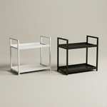 2 Tier Countertop Organizer Rack – Steel Storage Shelf for Bathroom, Kitchen Spices & Toiletries