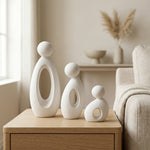Abstract Family Figurine Set – Modern Minimalist Sculpture Home Decor Living Room Shelf Accent