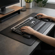 Leather Desk Mat with Wrist Rest – Waterproof, Keyboard Mouse Support, Office & Gaming Setup
