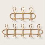 Rattan Wall Hook Rack – Handwoven Natural Storage for Coats, Hats, Bags – Entryway Bedroom Bathroom