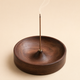 Solid Wood Incense Holder – Round Ash Catcher Tray for Sticks, Zen Home Decor