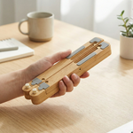 Walnut Wood Foldable Laptop Stand – 8 Level Height Adjustable for 11–17 Inch Laptops