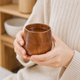 Wooden Tea Cup – Handcrafted Natural Wood Cup for Tea Coffee Minimalist Kitchen