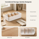 Desktop Storage Box with Wood Dividers – Desk Organizer for Home Office Decor