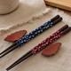 Chopsticks Gift Box Set – 4 Pairs Wood Chopsticks with Rests, Asian Dining Table Decor