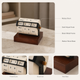 Rotating Perpetual Desk Calendar – Manual Roll Wheel Date Display, Wood Base