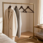 Wooden Coat Hangers with Non-Slip Bar – Suit Jacket Shirt Closet Storage Set