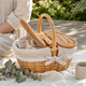 Wicker Picnic Basket with Lid – Willow Hamper with Linen Lining and Carry Handle