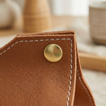 Leather Tissue Holder – Compact Napkin Dispenser for Coffee Table Desk Bathroom Car Storage