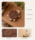 Turtle Wood Coaster – Black Walnut Drink Mat Table Protector Desk Decor Gift