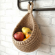 Handwoven Hemp Basket – Wall Hanging Storage for Kitchen, Entryway and Modern Wall Decor