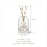 Glass Aromatherapy Diffuser - 130ml, Scandinavian Minimal Home Decor for Office Spa Kitchen Gifts