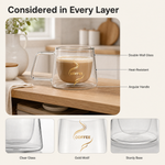 Double Wall Glass Coffee Mug – Espresso Cappuccino Latte Cup Heat Resistant Clear
