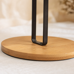 Paper Towel Holder Stand – Bamboo Base Metal Rod Countertop Kitchen Storage Rack