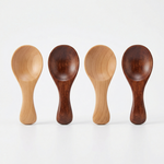 Mini Wooden Spoons Set of 4 – Natural & Dark Wood, for Spices and Condiments