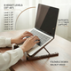 Walnut Wood Foldable Laptop Stand – 8 Level Height Adjustable for 11–17 Inch Laptops
