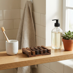 Bamboo Soap Dish – Draining Slat Design for Bathroom, Kitchen, Shower, Natural Wood Soap Holder