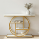 4-Tier Console Table – Modern Table with Open Shelves and Circular Frame for Living Room
