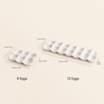 Premium Ceramic Egg Tray – Speckled White Holder for Kitchen Counter or Fridge Storage