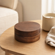 Walnut Ashtray with Lid – Stainless Steel Insert, Windproof, Desktop Home Office Decor