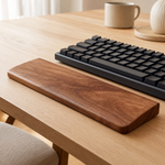 Walnut Wood Keyboard Wrist Rest – Ergonomic Palm Pad for Mechanical Keyboards