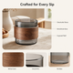 Glass Tea Cup with Walnut Wood Sleeve – Borosilicate Heat Resistant Coffee Mug