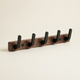 Wooden Wall Hook Rack – Black Walnut Coat Hanger Entryway Towel Bar Bathroom Bedroom Organizer