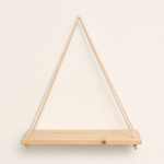Wood Rope Hanging Wall Shelf – Pine Floating Shelves for Plants Home Decor Display