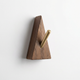 Modern Wooden Wall Hook – Self Adhesive Storage Hook with Angled Brass Peg for Home