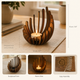 Wooden Lotus Candle Holder – Hand-Assembled Tealight Centerpiece for Table Home Decor