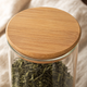 Glass Storage Jar with Wood Lid – Airtight Kitchen Canister for Tea Coffee Sugar
