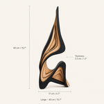 Abstract Wood Sculpture – Layered Minimalist Statue for Shelf, Desk and Living Room Decor