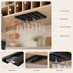 Under Cabinet Wine Glass Holder – No Drill Stemware Rack for Kitchen Bar