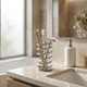 Spring Style Toothbrush & Makeup Brush Holder – Stainless Steel Minimalist Bathroom and Vanity Organizer
