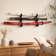 Wooden Katana Wall Mount Rack – Samurai Sword Display Holder, 1 2 3 Layer Storage