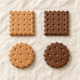 Wooden Biscuit Coaster – Cute Cookie Shape Desk Pad, Housewarming or Birthday Gift