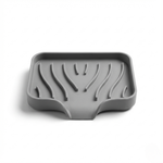 Silicone Soap Tray with Drain Spout – Self-Draining Dish for Kitchen and Bathroom Countertops