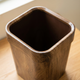Square Wood Grain Waste Bin – 12L Open Top Trash Can for Bathroom Bedroom Office
