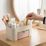 Makeup Storage Box – Multi-Compartment Desktop Organizer with Drawer for Bathroom Vanity Countertops