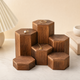 6-Piece Hexagonal Wood Riser Set – Tiered Display Stand for Jewelry and Collectibles